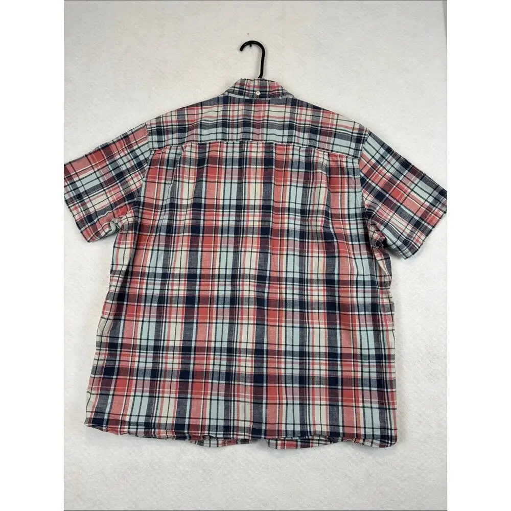 L.L.Bean Traditional Fit Plaid Button Front Shirt Men’s Large Regular Preppy